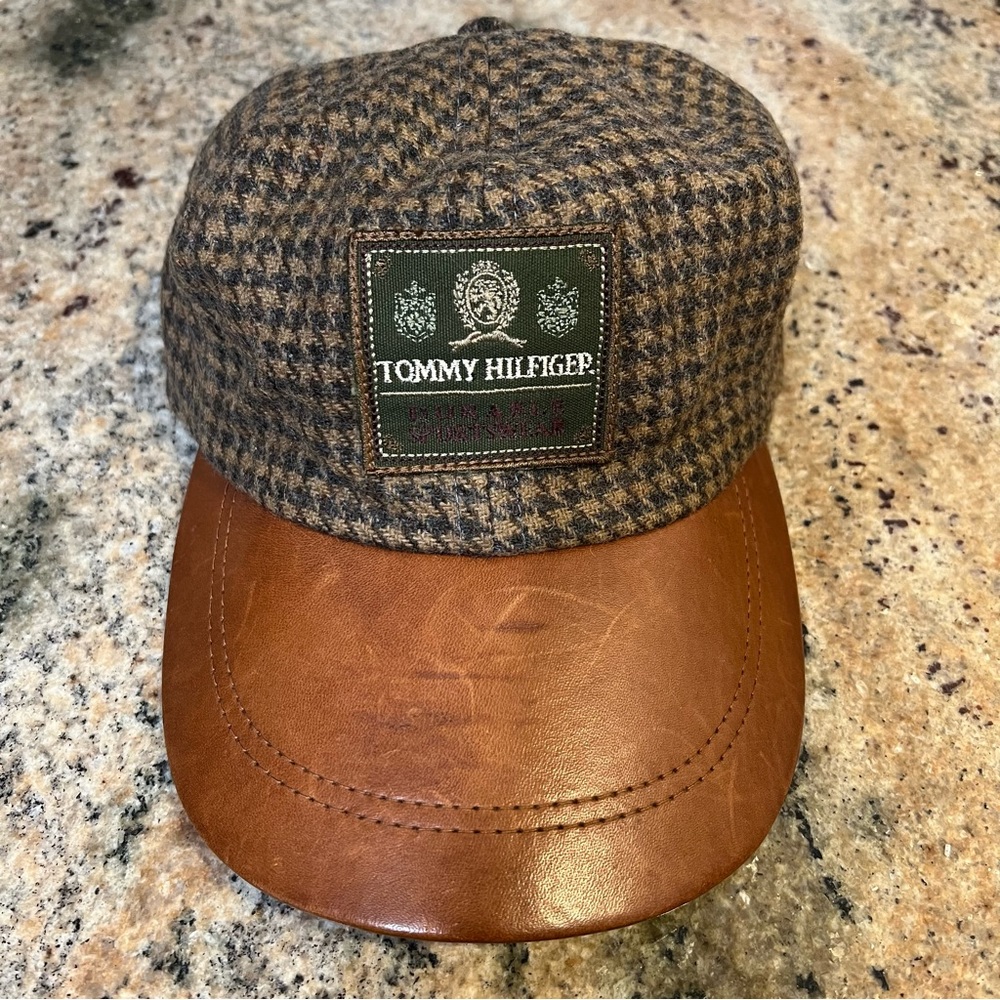 EUC Rare Tommy Hilfiger Wool Leather Hat Made in USA